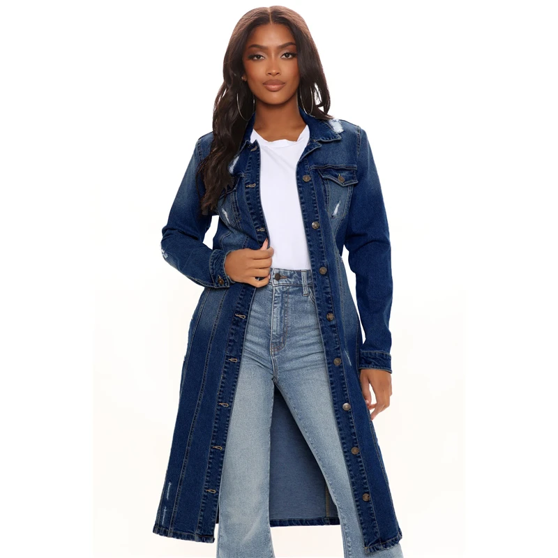 Street Fashion Jeans Women - جديد وصول ثقب الموضة القطن Autnmn