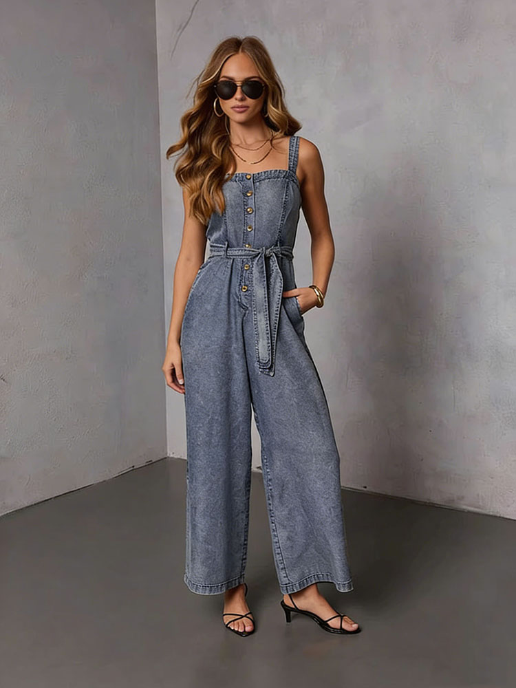 Street Fashion Jeans Women - أفرولات جينز نسائية صيفية بتصميم عتيق