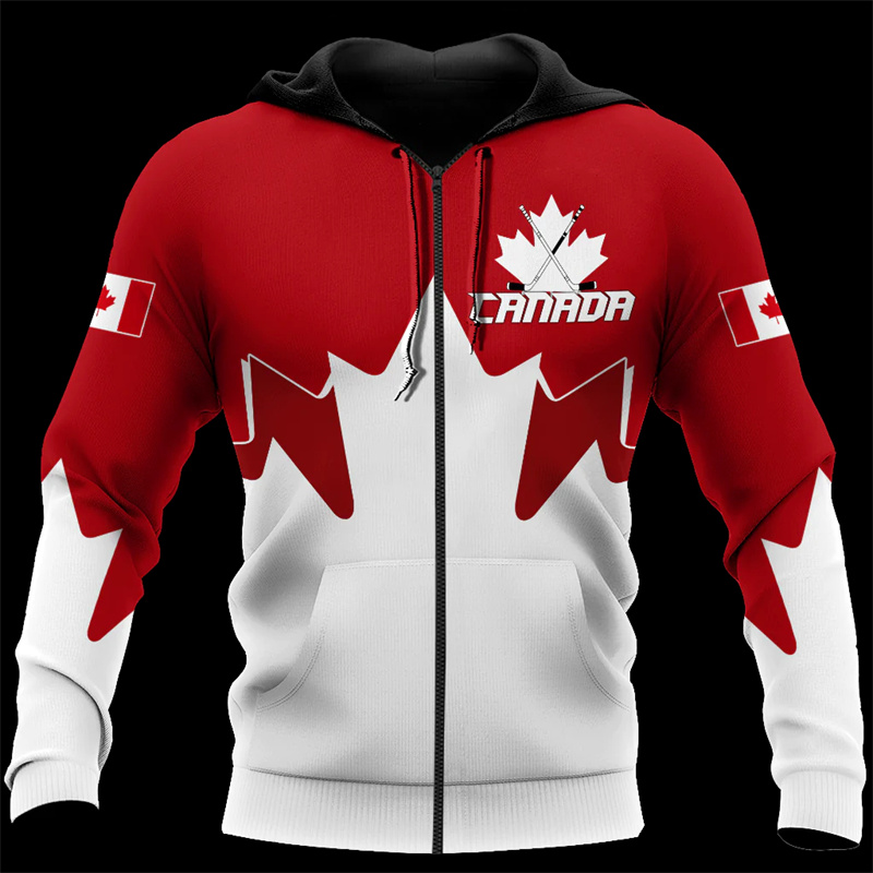 Street Fashion Canada - جيل ورق القيقب بغطاء رأس بسحاب