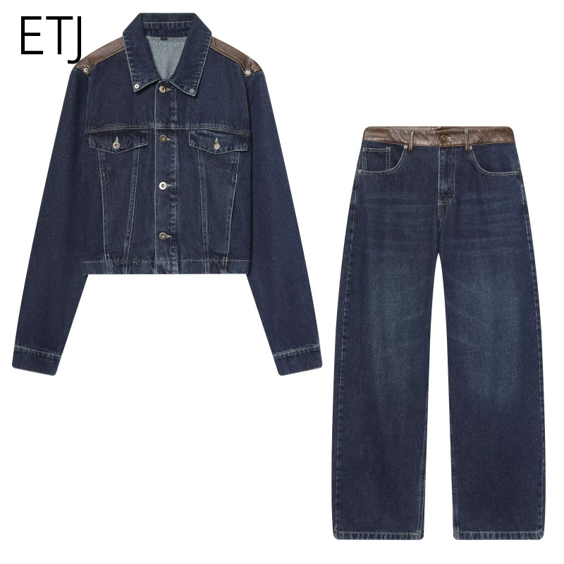 Street Fashion Jeans Women - طقم جاكيت جينز وبنطلون جينز نسائي