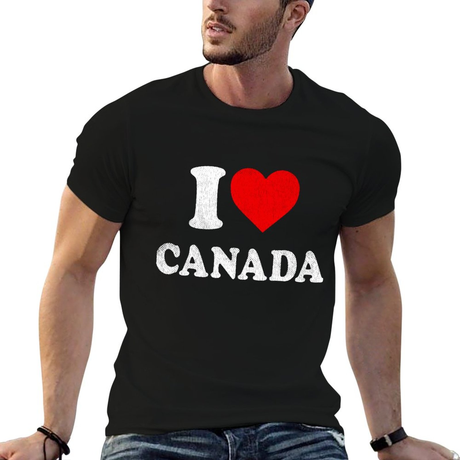 Street Fashion Canada - تي شيرت I Love Canada تي