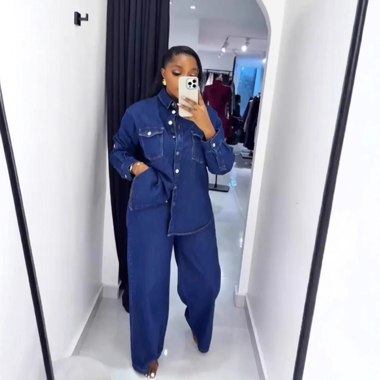 طقم جينز نسائي من قطعتين: قميص - مراجعة Street Fashion Jeans Women وسعره